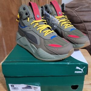 Puma‎ RS-X Mid Militia 'Deep Lichen Green' Shoes  kid youth size 6 C